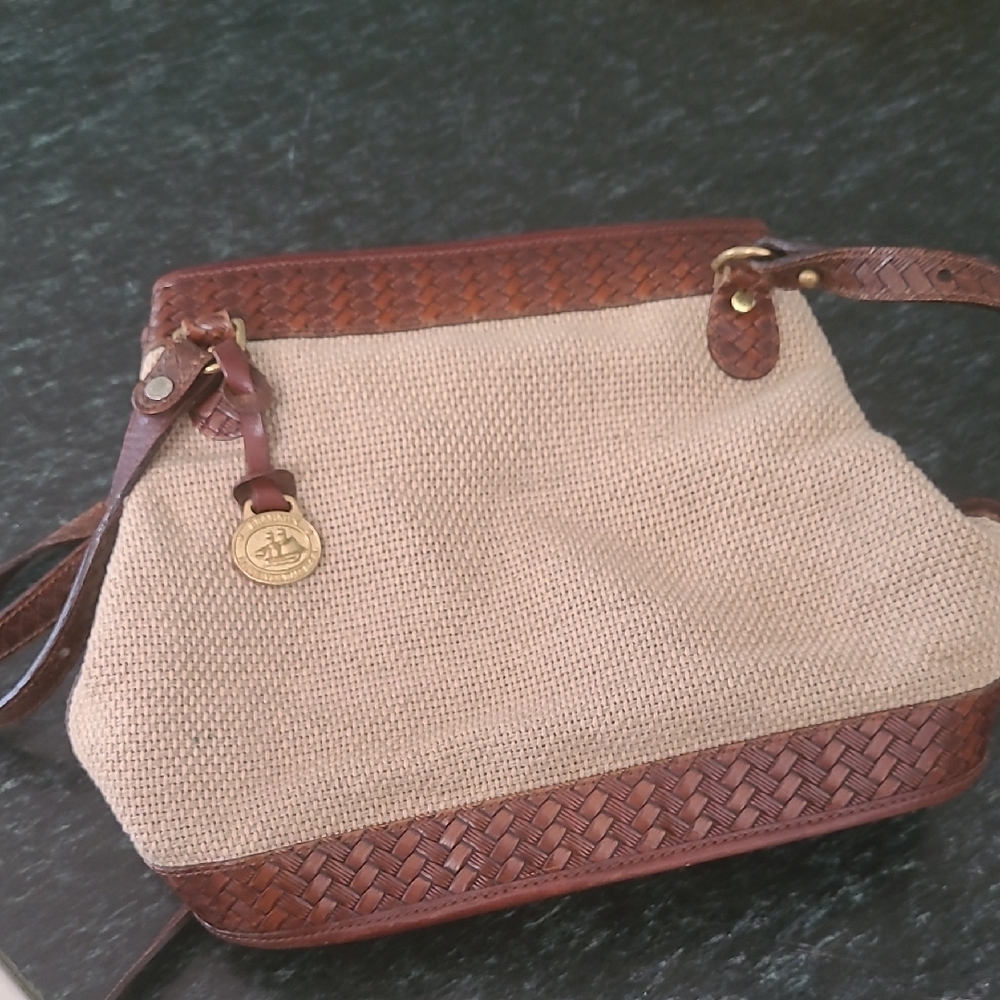 Vintage BRAHMAN Brown and Tan Woven Shoulder Bag